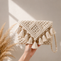 Natural Ivory Macrame Clutch
