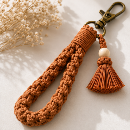 Macrame Wristlet Keychain Set
