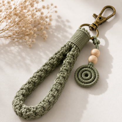 Macrame Wristlet Keychain Set