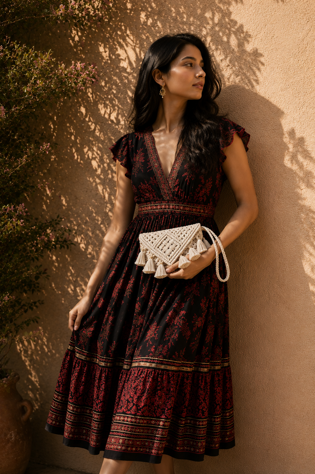 Natural Ivory Macrame Clutch